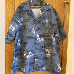 Tropical Storm Hawaii Hawaiian Shirt Blue Palm Tree Mens Size 2X